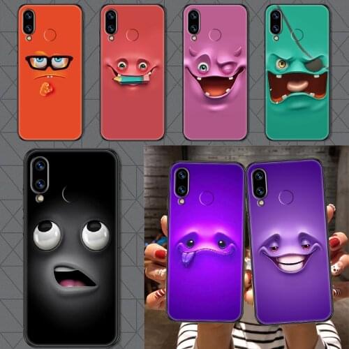 Funny face 3D Phone case For Huawei Honor 6 7 8 9 10 10i 20 A C X Lite Pro Play black silicone coque painting waterproof 3D Etui