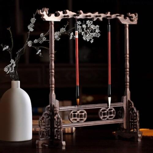 Rosewood Pen Holder Brush Holder Large Antique Pen Holder Retro Set Door Frame Wool Pen Holder Sub Brush Holder Rack Calligraph
