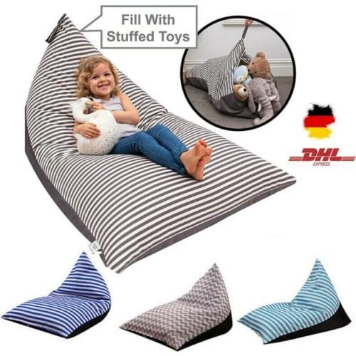 Kids Toys Storage Bag Organizer Cotton Stuffed Animal Plush Toy Storage Bean Bag Soft Pouch Stripe Storage Bag Clothing Hot Sale