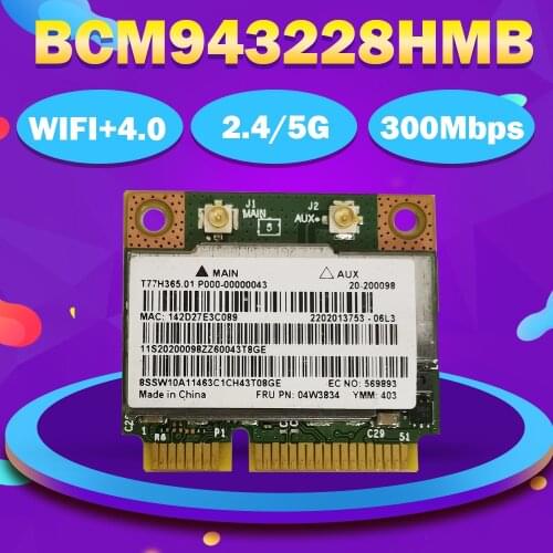BoardCom BCM943228HMB 300Mbps 802.11a/b/g/n Half Mini PCI-Express BT4.0 Wlan Wireless Wifi Card