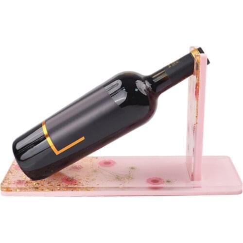 DIY Crystal Epoxy Resin Mold Wine Display Stand Rack Wine Tray Wine Bottle Glass Mirror Casting Silicone Mold For Resin Cup Mold
