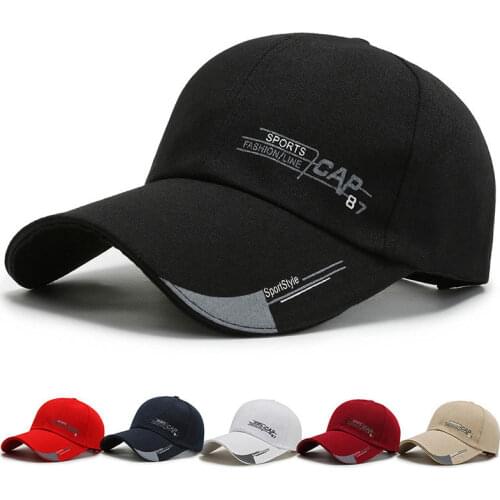 2021 Sports Cap Mens Hat For Fish Outdoor Fashion Line Baseball Cap Long Visor Brim Shade Snapback Sun Hat Bone Gorras