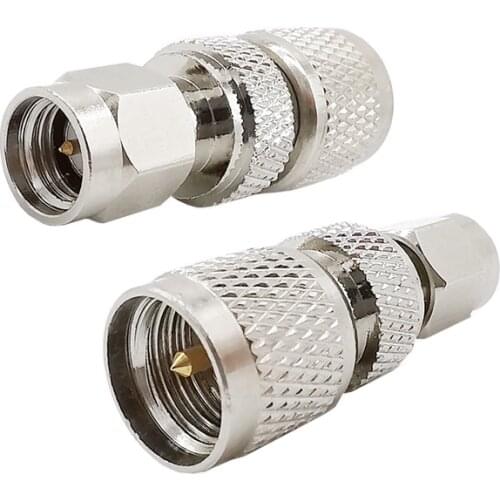 1PCS RF Coaxial Mini UHF Adapter Mini UHF Male Plug PL259 PL-259 to SMA Male Plug RF Coax Straight Connector for Antennas Wi-Fi
