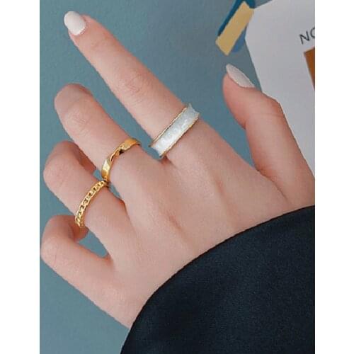 3pcs/set Vintage Gold Color Joint Rings Sets For Women Gothic Opening Rings Fashion Finger Accessories Buckl Tail Ring Jewelry