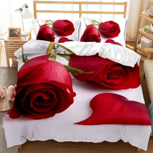 Floral Bedding Set 3D Flowers Printed Polyester queen king Duvet Cover with Pillow Bedding Sets