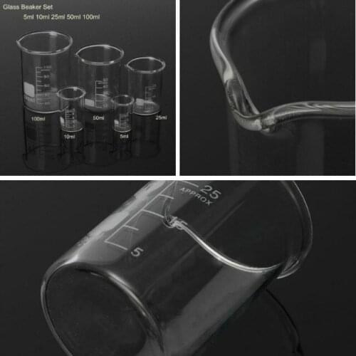 Laboratory borosilicate glass beaker glassware 5/10/25/50/100mL can be used for laboratory equipment