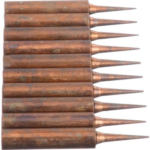 10PCS Diamagnetic Copper 900M-T-I Soldering Iron Tip Welding Head For 936 937 Soldering Station Soldering Iron Tips
