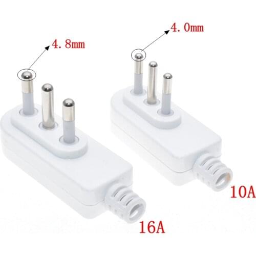 New detachable Elbow wiring docking EU male power plug italy removable 90 angle convert plug connector type L 10A/16A