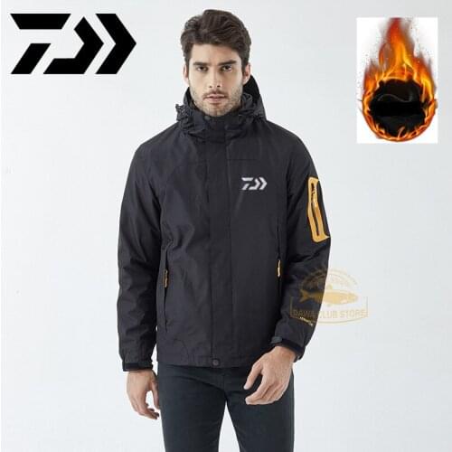 DAIWA Fishing Clothes Men' Mountaineering Warm Two-piece Jacket in Winter Cold and Fishing Jacket Fleece Fishing Jacket