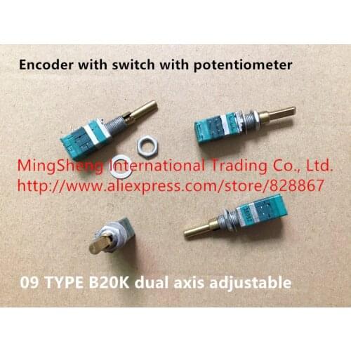 Original new 100% 09 Type encoder with switch with potentiometer B20K dual axis adjustable