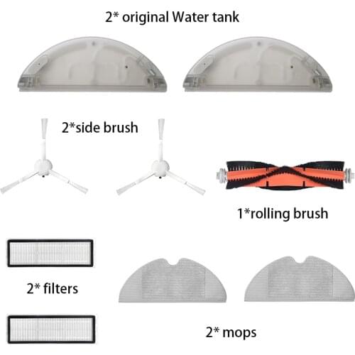 Original Water Tank Dust Box Bag Accessories Rolling Brush Filter Side Brush Mops Sets Parts for Xiaomi Dreame D9 Vacuum Cleaner