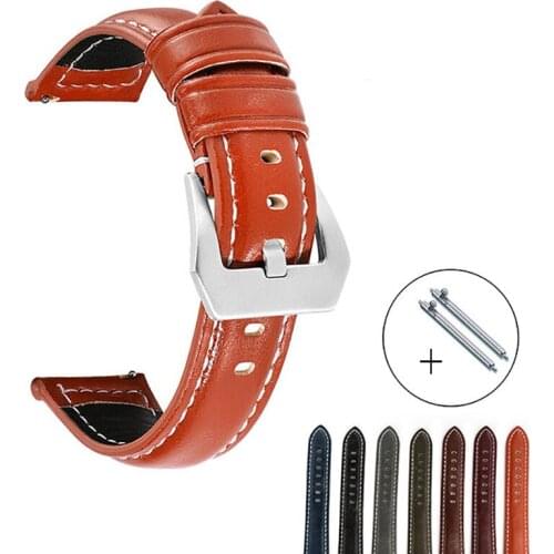18mm20mm22mm24mmOil wax imitation leather full grain quick release ear smart watch strap