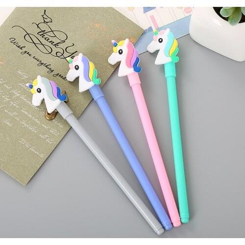 1 Pcs Cute Smd Unicorn Neutral Pen Creative Stationery Cartoon Student Water-based Pen Fresh Office Supplies Signature Pen