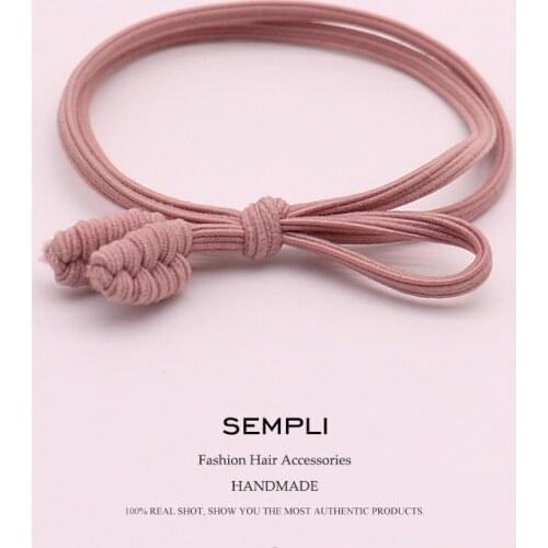 Sempli 6 Color Classic Handmade Wheat Ears Elastic Hair Bands High Quality For Women Girls Hair Band Kid Children Rubber Band