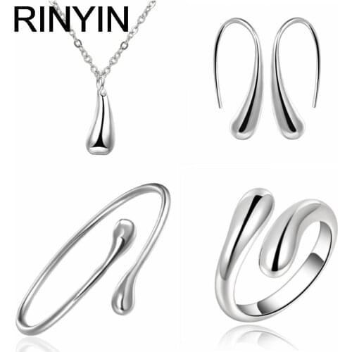 Lose Money Promotions! Plated Silver Jewelry Set, Fashion Jewelry Set Droptear Ring Earrings Bracelet Necklace Jewelry Set S222
