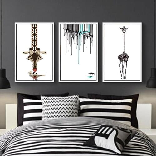 Modern The Nordic Minimalist Abstract Animal Art Prints Poster Kids Room Home Decor Wall Picture Canvas Painting for living room