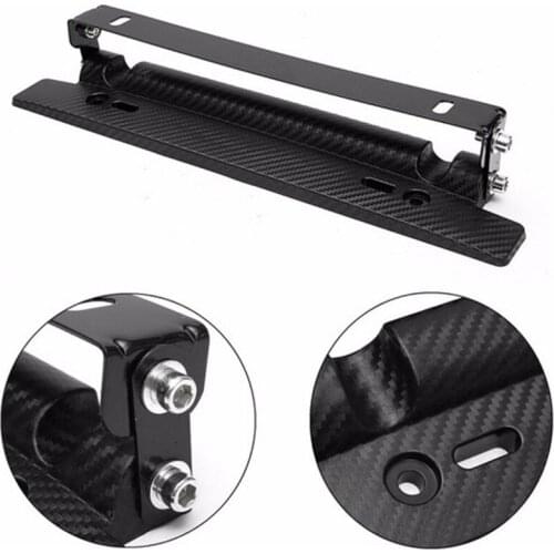 Universal Adjustable Car-styling Car License Plate Frame Holder Carbon Fiber Racing Number Plate Auto Mount Bracket
