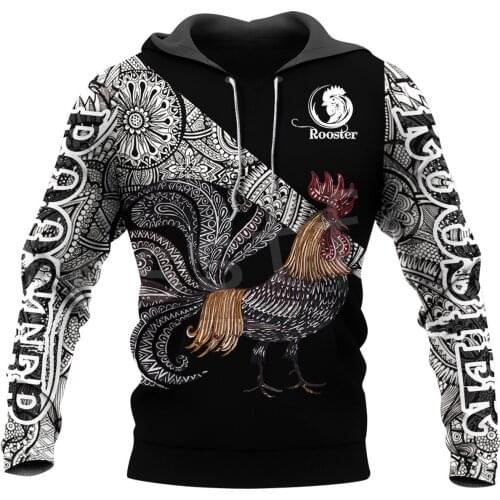 Tessffel Animal Symbol Chicken Rooster Funny Crewneck Tracksuit Pullover Long Sleeve 3DPrint Zip/Hoodies/Sweatshirts/Jacket D-1