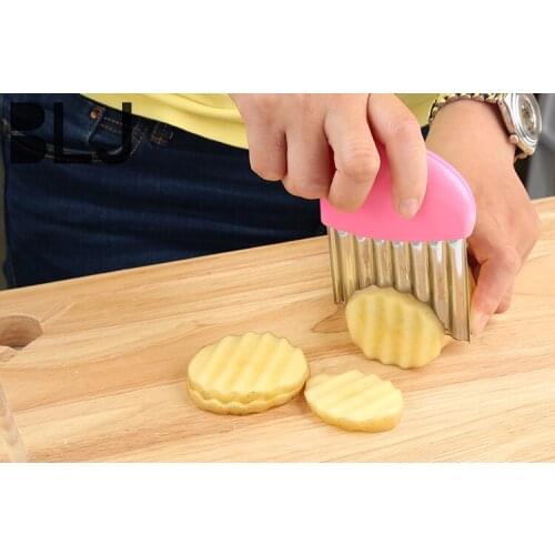 1PC French Fries Cutter, Stainless Steel Potato Chips Making Peeler Cut Vegetable Kitchen Knives Fruit Tool Knife OK 0578