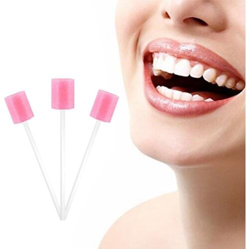 10pcs Disposable Oral Care Sponge Swab Tooth Cleaning Mouth Swabs With Stick Sponge Head Cleaning Cleaner Swab