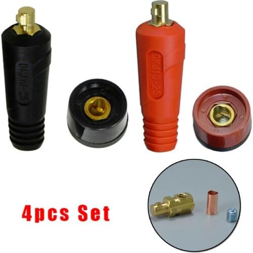 4 Pcs/set TIG Welding Cable Panel Connector Parts DKJ10-25 & DKZ10-25 Plug Socket Welding Machine Quick Fitting Connector
