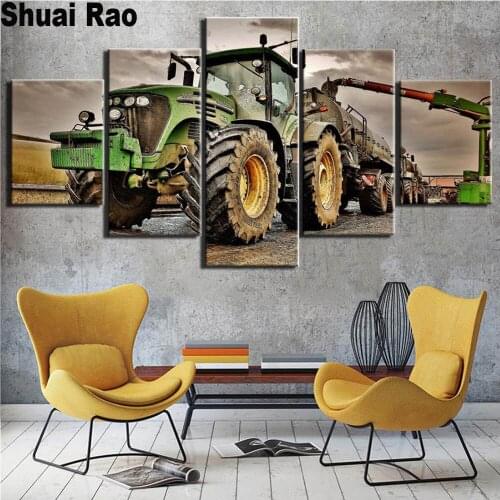 5 pcs farm truck 5d diy diamond painting new complete square diamond embroidery flower cross stitc Multiple-painting top arts