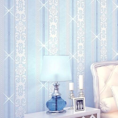 Beibehang 3d diamondSimple stripes elegant wallpaper non-woven wallcoverings bedroom background wallpaper auger crystal