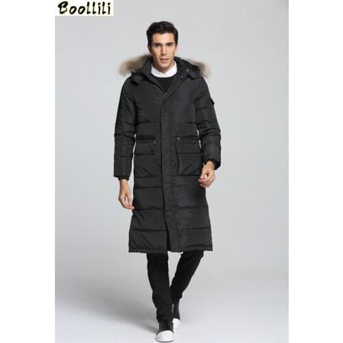Boollili Warm Hooded Thick Long Coats Winter Male Jacket Plus Size Men White Duck Down Coat Black Jackets Casaco Masculino
