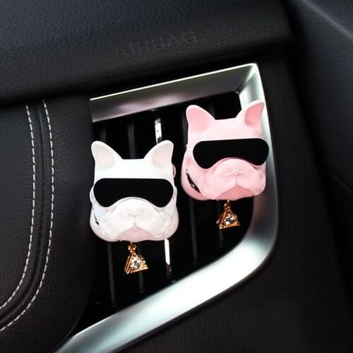 Bulldog Car Air Freshener Gypsum Perfume Auto Air Conditioner Outlet Fragrance Clip DIY Interior Decoration Aromatherapy Diffuse