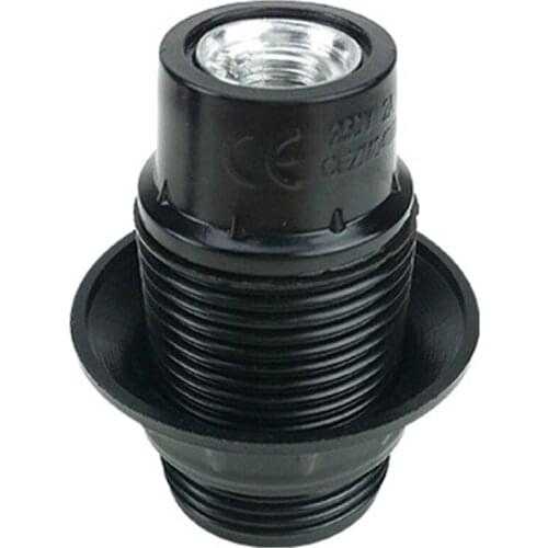 Black 4A 250V E14 full- tooth aluminum cover self-locking bakelite screw Lamp Head LED Lighting fixture Lampholder socket