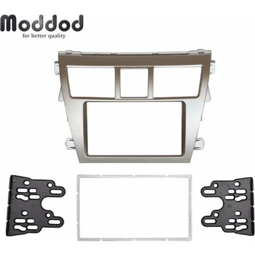 Double Din Stereo Panel for Toyota Vios 2008 belta Yaris Sedan Radio DVD Dash Mounting Kits Frame Bezel Refitting Installation
