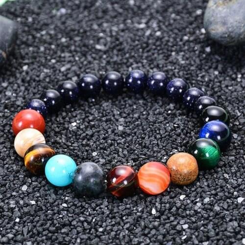 Elastic Universe Solar System Planet Beaded Bracelets for Women Men Lover Girlfriend Fiancee Wife
