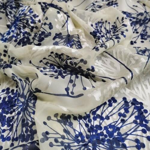 Dress Fabric Elegant Qualified Velvet Burn Out Flocked Print DIY Cheongsam Soft Wedding Shirt Material