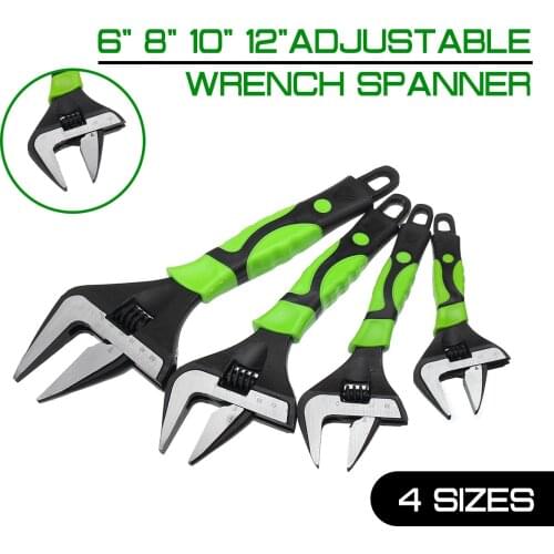 6" 8" 10" 12"Adjustable Wrench Spanner Pipe Tool 60mm Openning Capacity Extra Wide Jaw Mini Nut Keys Repair Tool Wrench