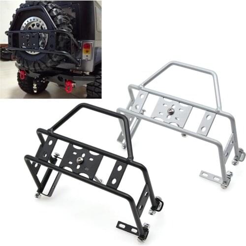 Simulation Climbing Car Stinger Rear Bumper Wrangler TRX4 Defender SCX10 90046 90047 Metal Rear Bumper Spare Tire Frame