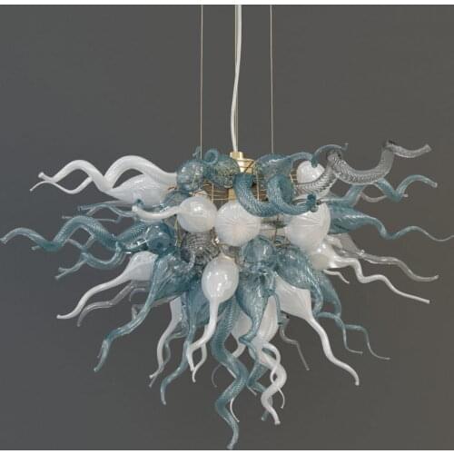 Beautiful Amber Glass Pendant Light Mouth Blown Glass With 110v-240v LED Bulbs Multi Colored Ceiling Light