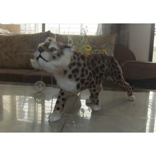 Simulation cute leopard 53x20cm model polyethylene&furs leopard model home decoration props ,model gift d437