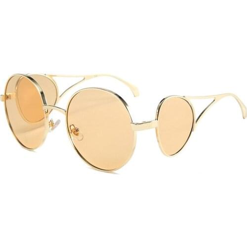 Veshion Round Four Lenses Punk Luxury Sunglasses Men Women Fashion Shades UV400 Vintage Glasses