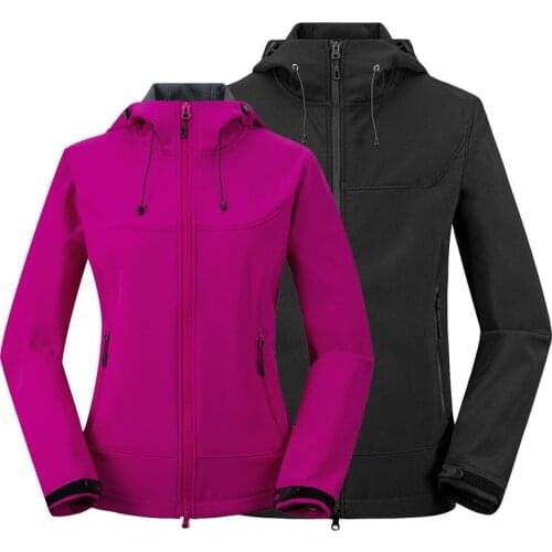 Autumn Winter Soft shell Jacket Mens Windbreaker Outdoor Windproof Waterproof Climbing Suit Fleece Breathable Jacket Woman