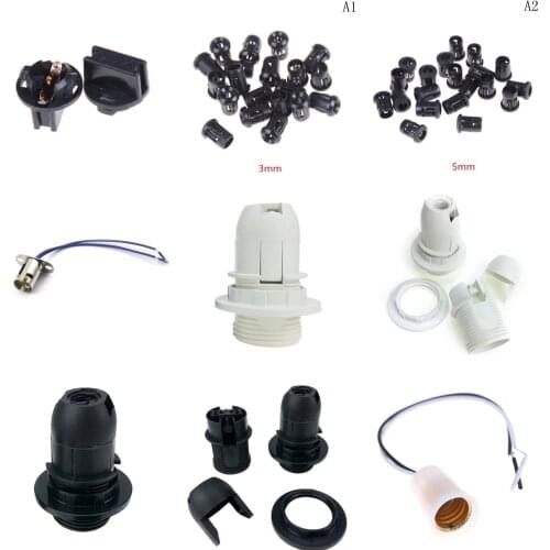 Plastic Lamp Socket With Wire LED Light Bulb Lamp Holder Converter Adapter BS Material Lamp Base Holder E12 /E10/E14/E27/T10