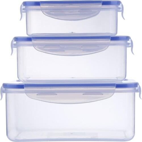 Plastic Storage Bins Refrigerator Storage Box Food Storage Containers With Lid For Kitchen Fridge Cabinet Freezer Desk Organizer