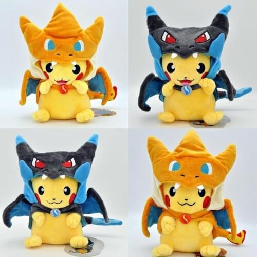 Pokemon Plush Pikachu Smile Charizard Hat CAPES Clothing Stuffed Animals Anime Peripheral Birthday Present