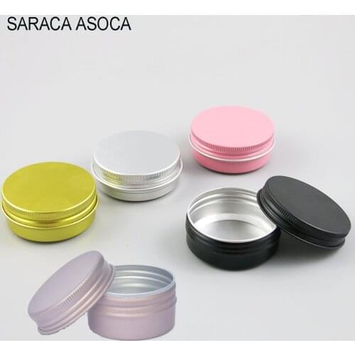 30ml Empty Refillable Aluminum Jars 30g Silver Metal Tin Cosmetic Containers Crafts Packaging Cosmetic Small Aluminum Box 100PCS