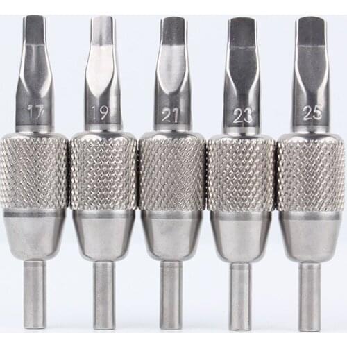 2019 Stainless Steel Row Tattoo Grip 19 21 23 25 29 Professional Tattoo Machine Grips Tubes Tips Out Wholesale