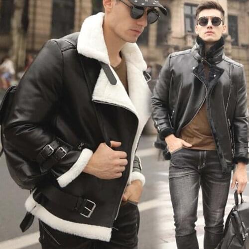 Russian Winter Mens Fur Leather Coats With Zipper Stand Collar European and American Style Warm Fur Coats For Men Plus Size A240