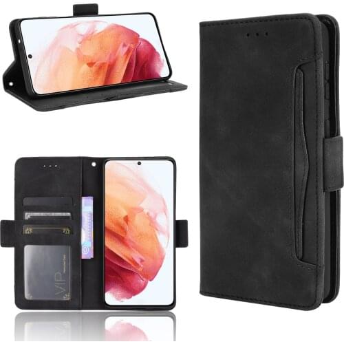 With Card Slots PU Leather Wallet Case for Samsung Galaxy S21 Plus S20 FE A12 A52 A72 5G Full Body Cover