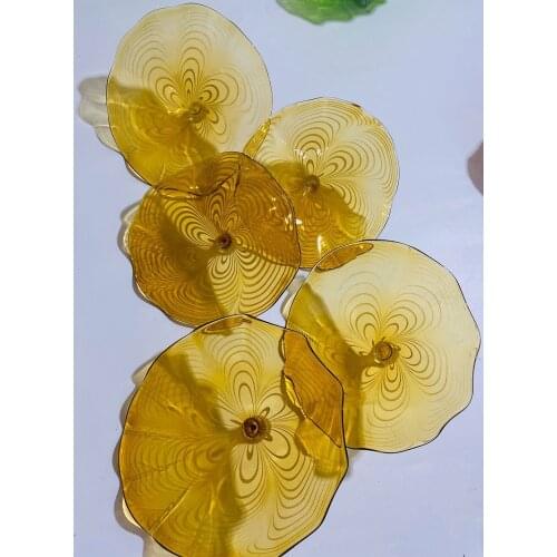 Turkish Murano Flower Shaped Glass Plates Stylish Glass Mounted Wall Lamp Light