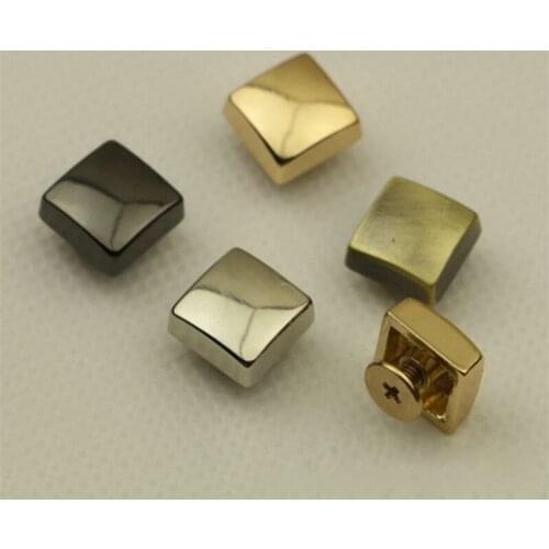 XUNZHE 20Pc 12mm Handbag Ground Protection of Feet Nail Square curve Bolt Screw Back Spikes Rivets Leather Craft Bag Purse Decor