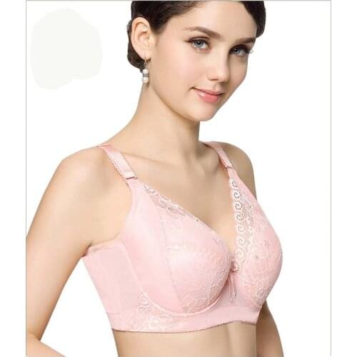 Plus size womens large C D E cup bra push up deep V Sexy cotton bra lingerie lace big size underwear bra t shirt dress bh C3370