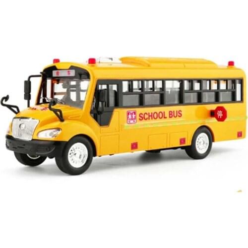 1:24 Car Toy Sound and Light School Yellow Bus Model Car Toys Diecast Metal Alloy Model Toy Gift For Kids Free Shipping